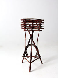 antique Adirondack twig table plant stand