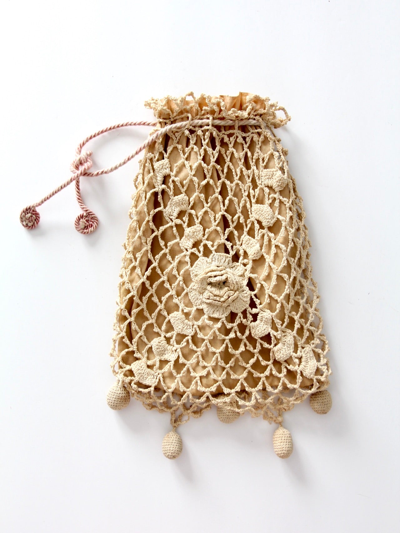 antique crotchet reticule bag