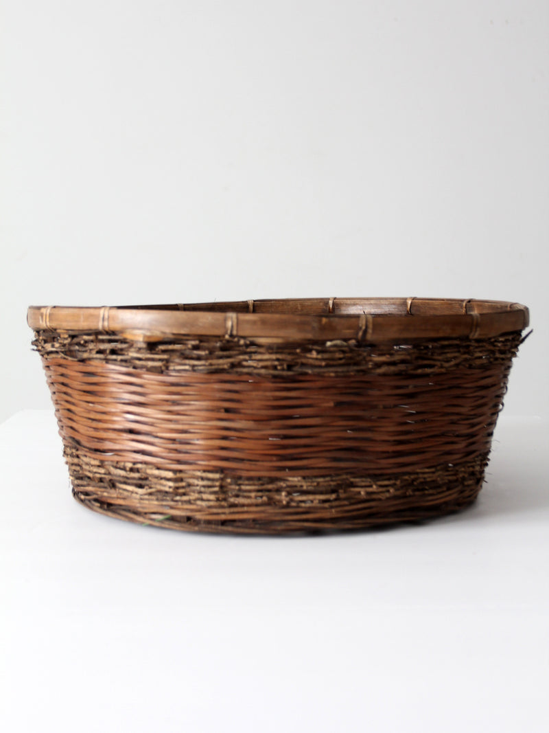 vintage woven reed basket