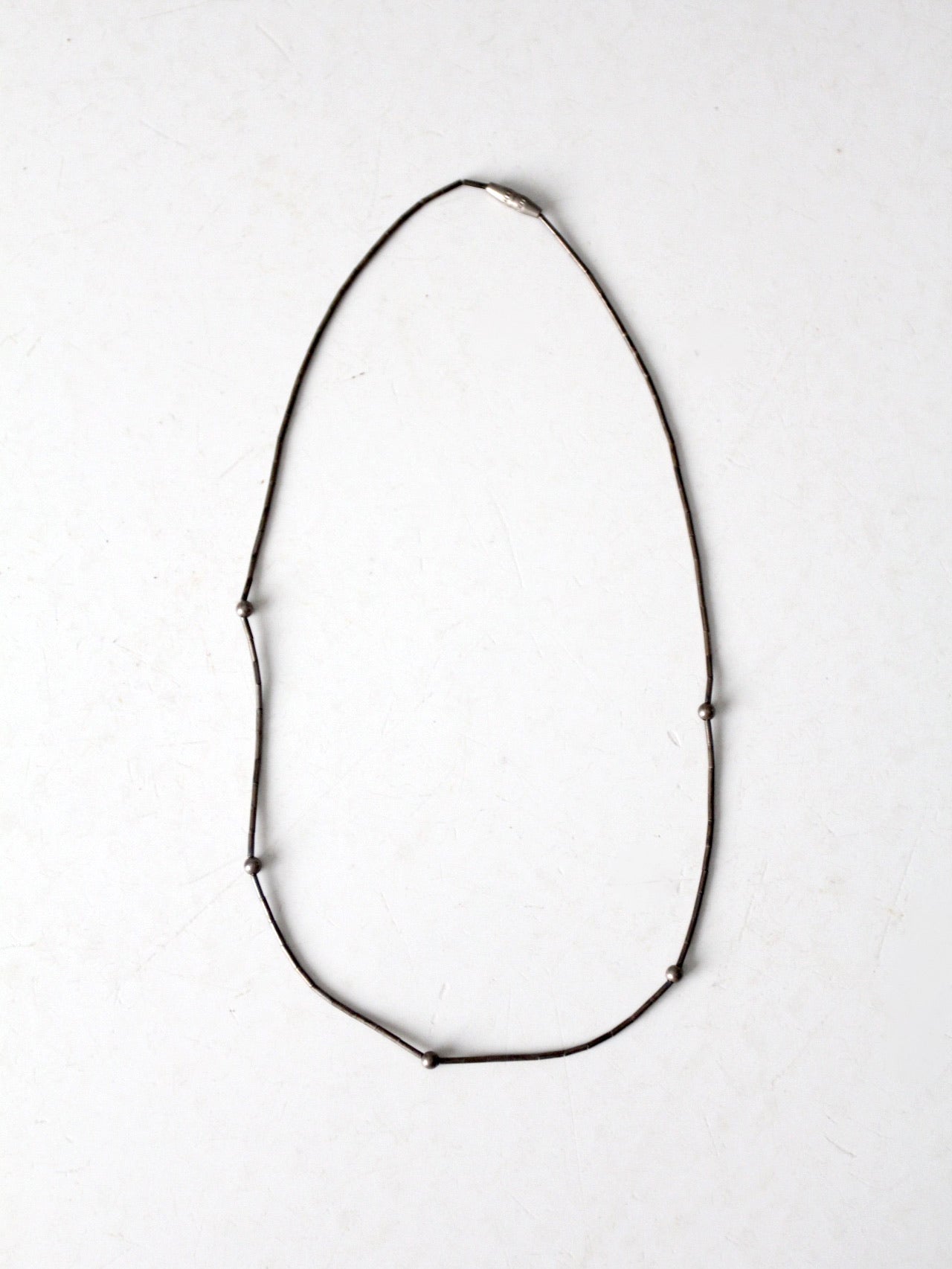 vintage silver tone chain necklace