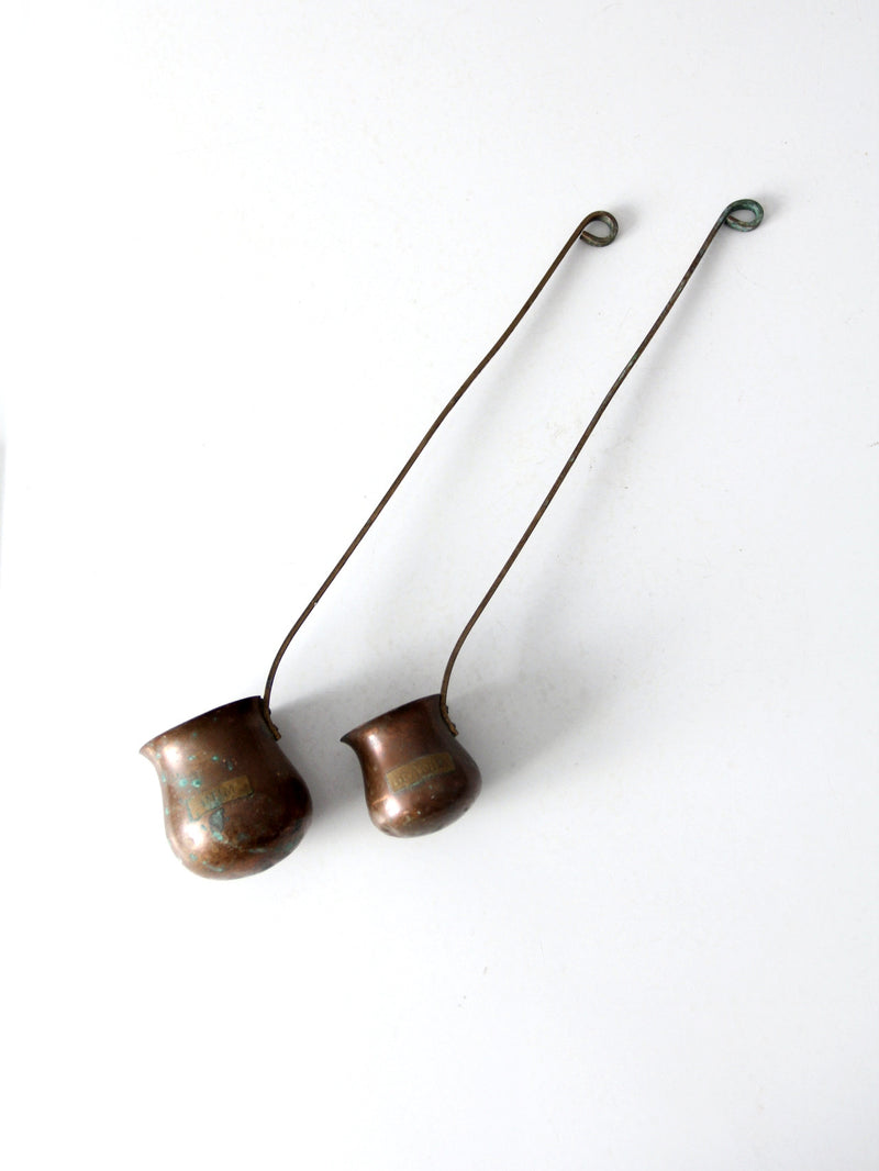 antique copper liquor ladles