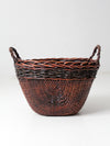 vintage woven basket with handles