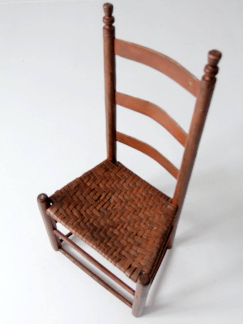 antique splint weave seat chair