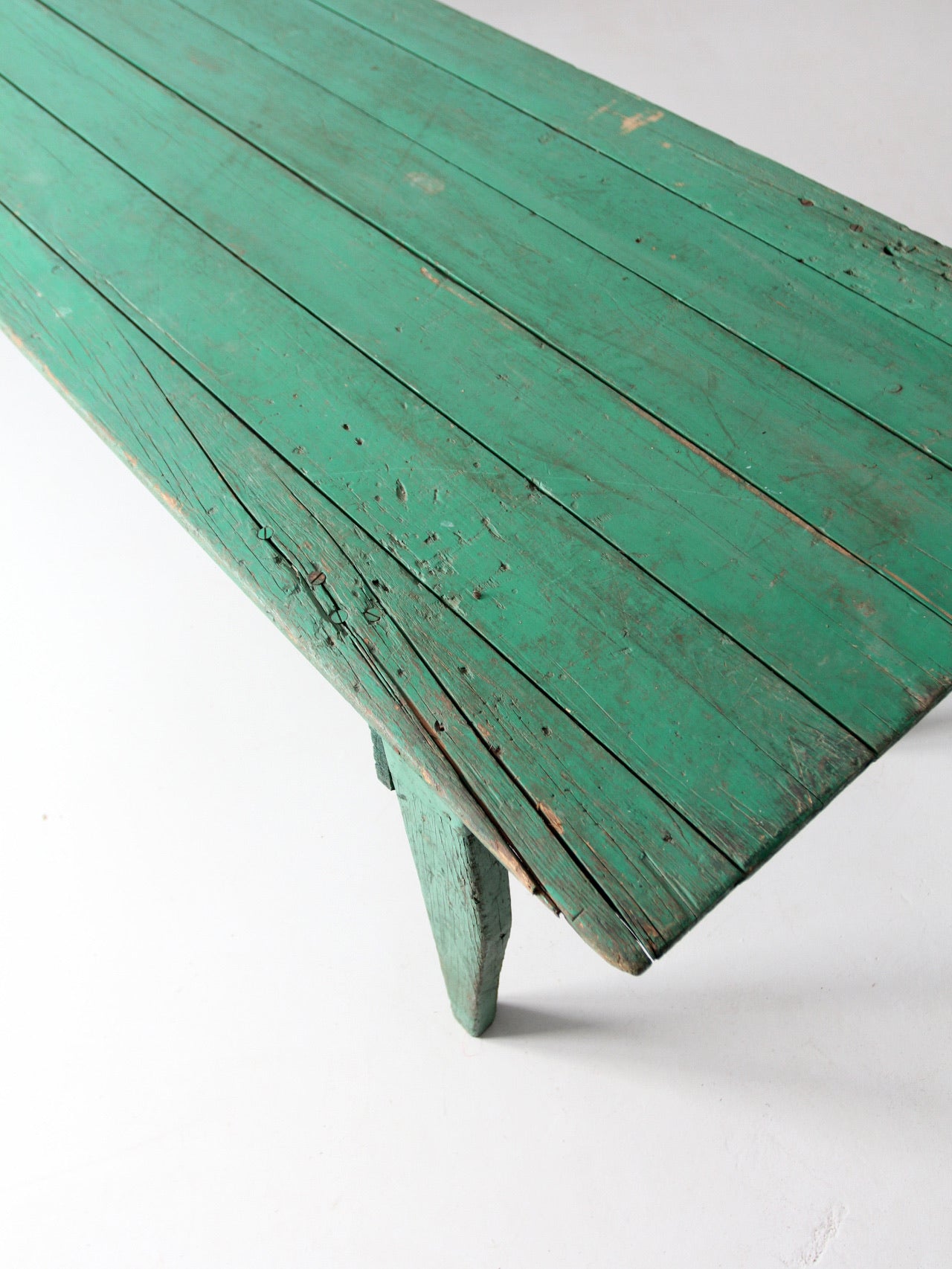 antique painted wooden folding table 8 ft – 86 Vintage