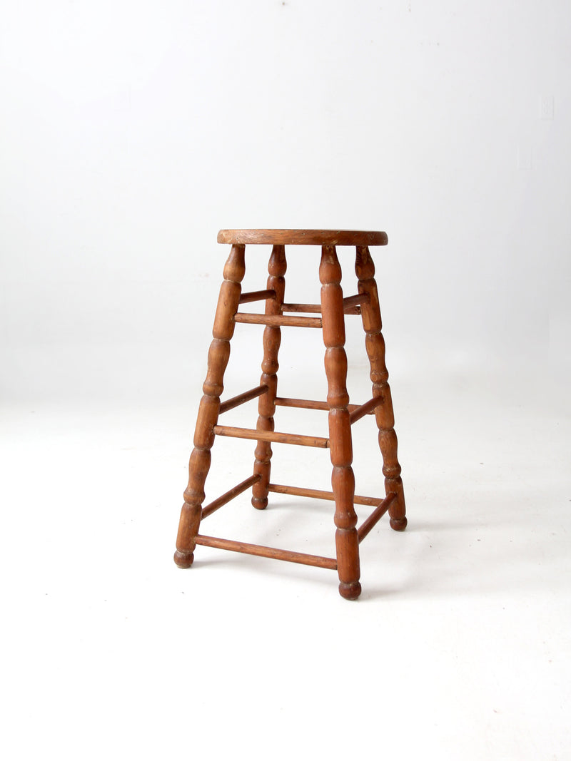 antique primitive wooden stool