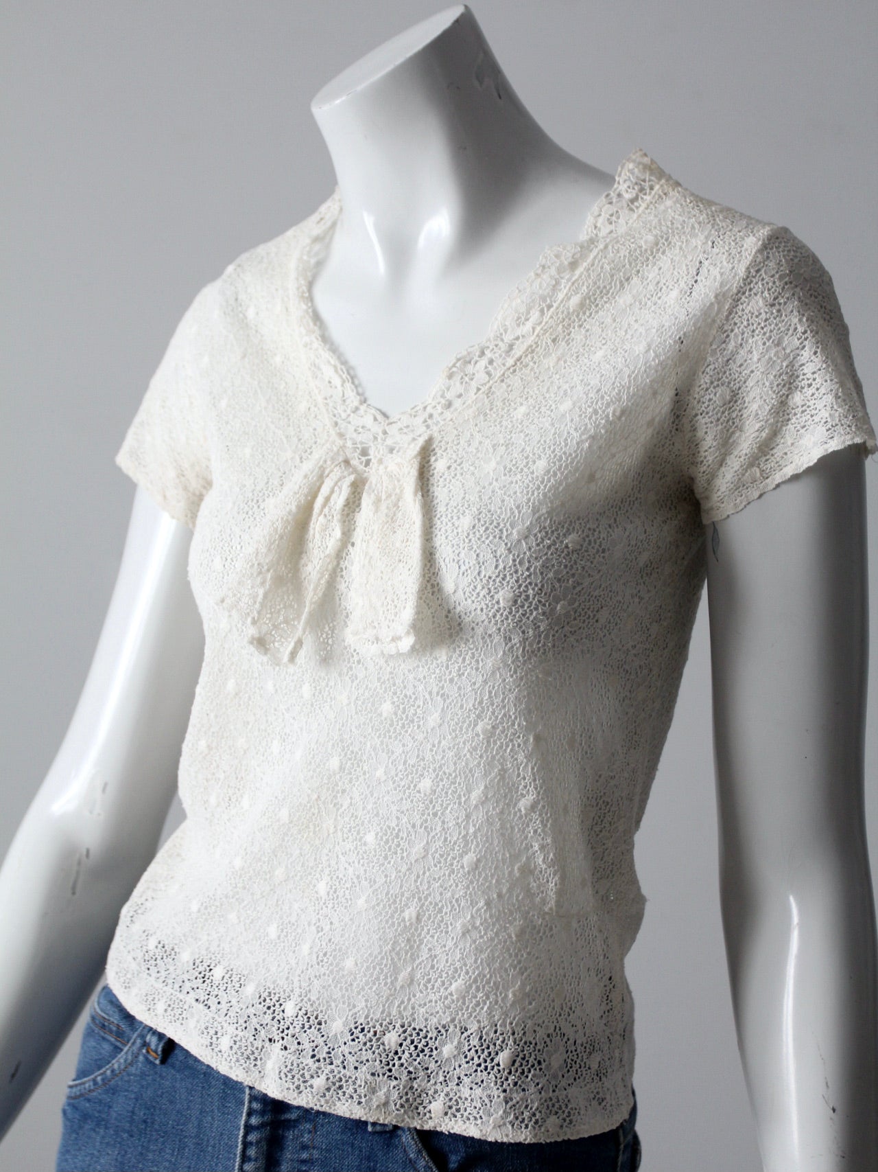vintage white lace blouse