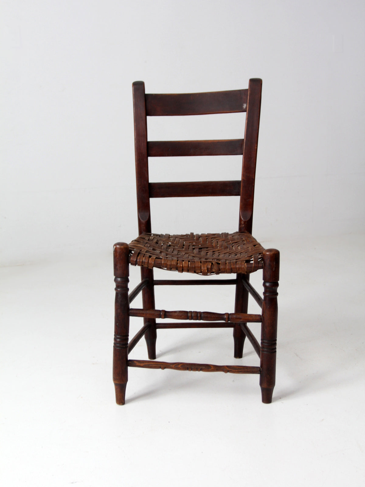 antique splint weave seat chair