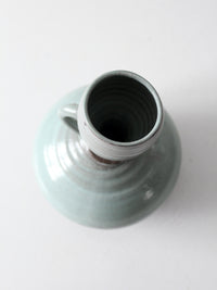 vintage studio art pottery tilted vase