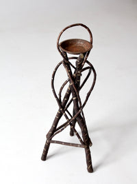 vintage Adirondack twig ashtray stand