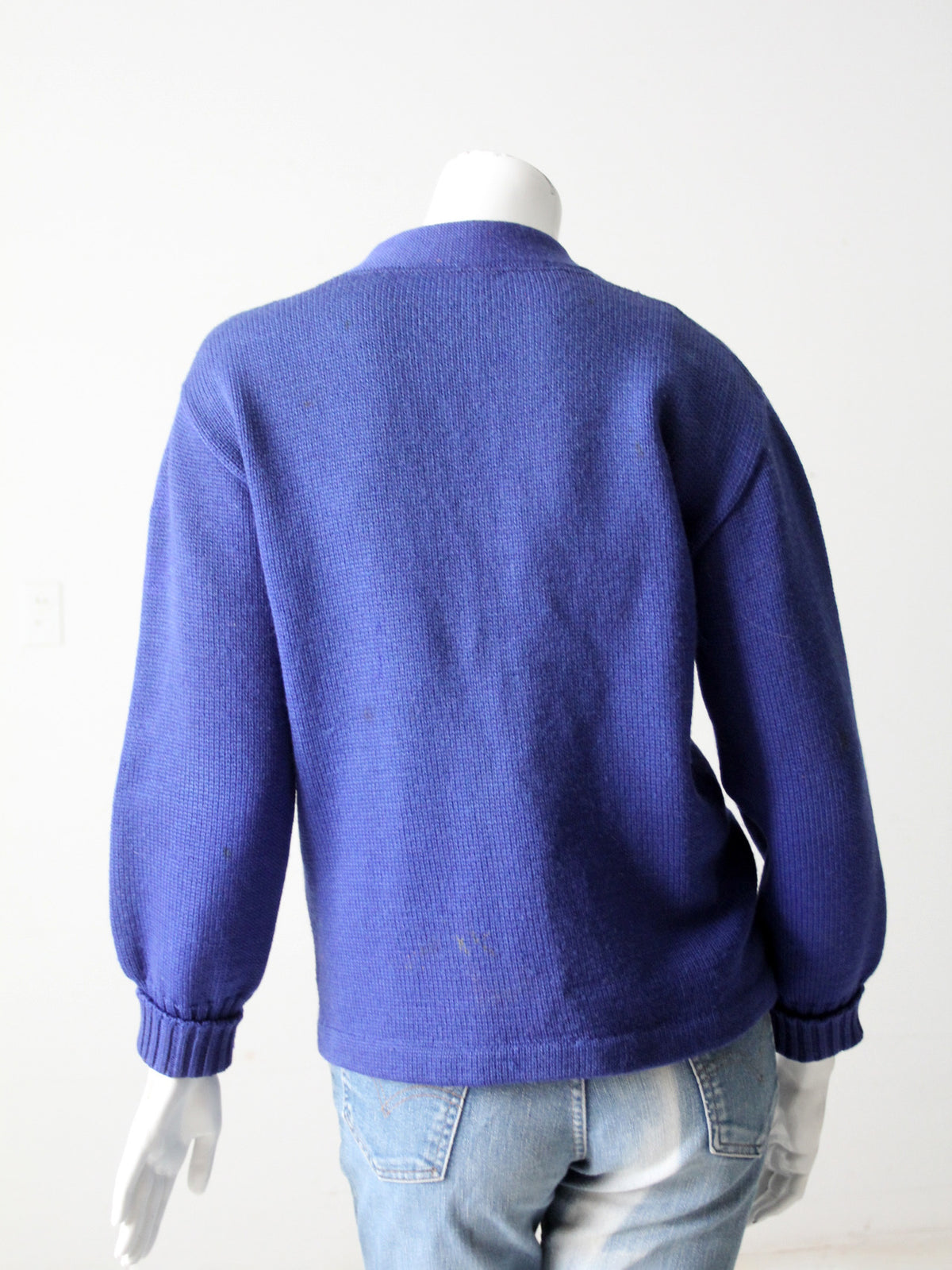 vintage blue cardigan sweater