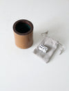 vintage leather dice cup set
