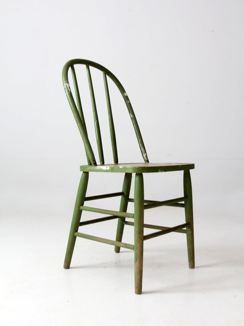 antique painted spindle back chair