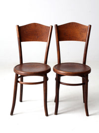 antique Fischel bentwood chairs pair