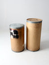 vintage industrial farm bins pair