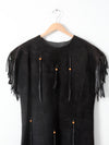 vintage suede leather fringe dress