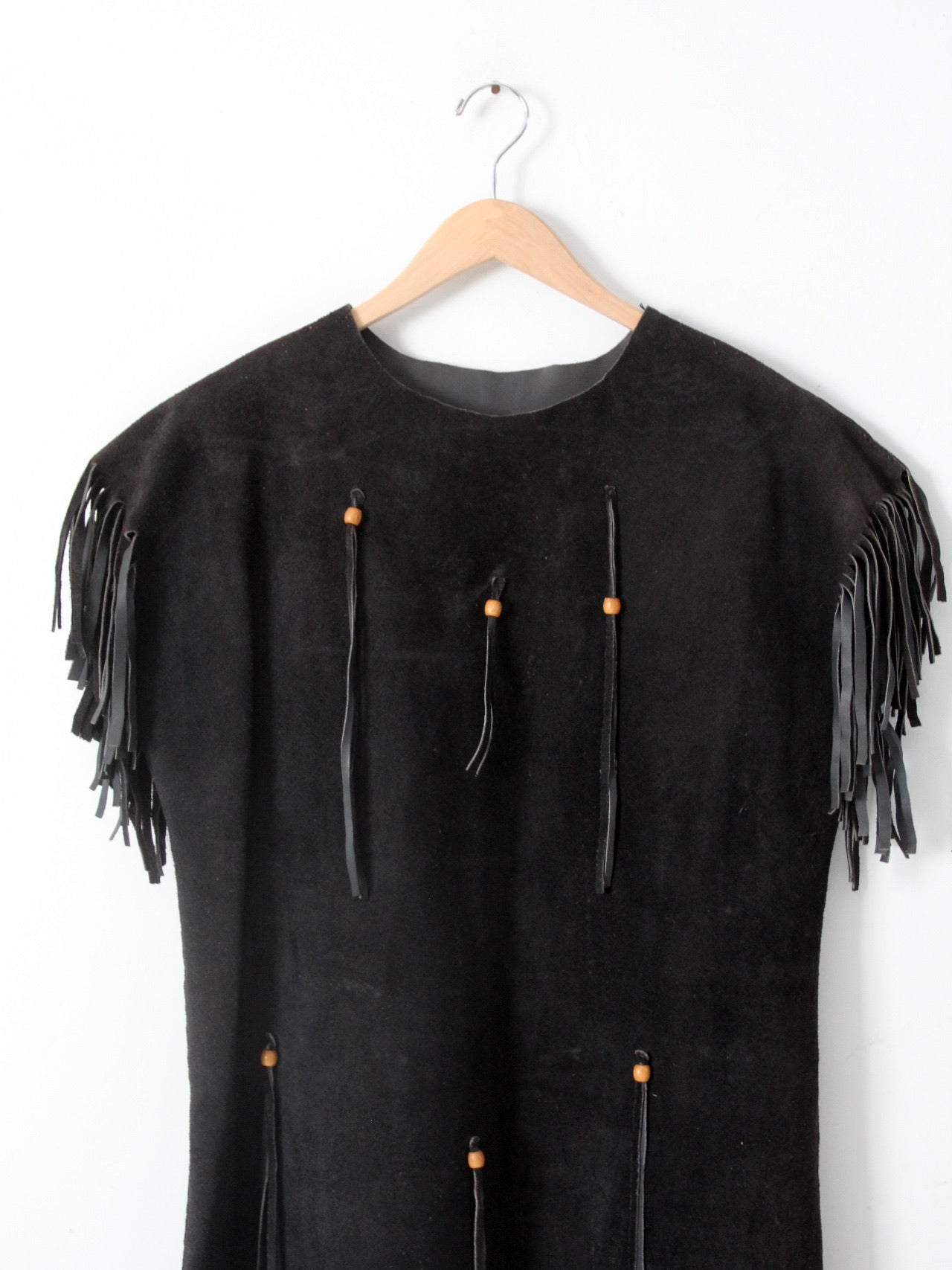 vintage suede leather fringe dress