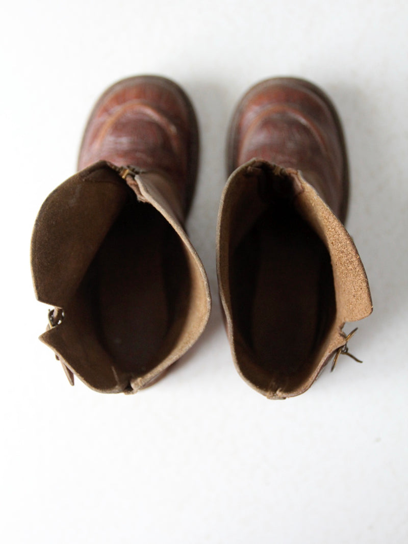 vintage 50s kid's embossed cowboy boots