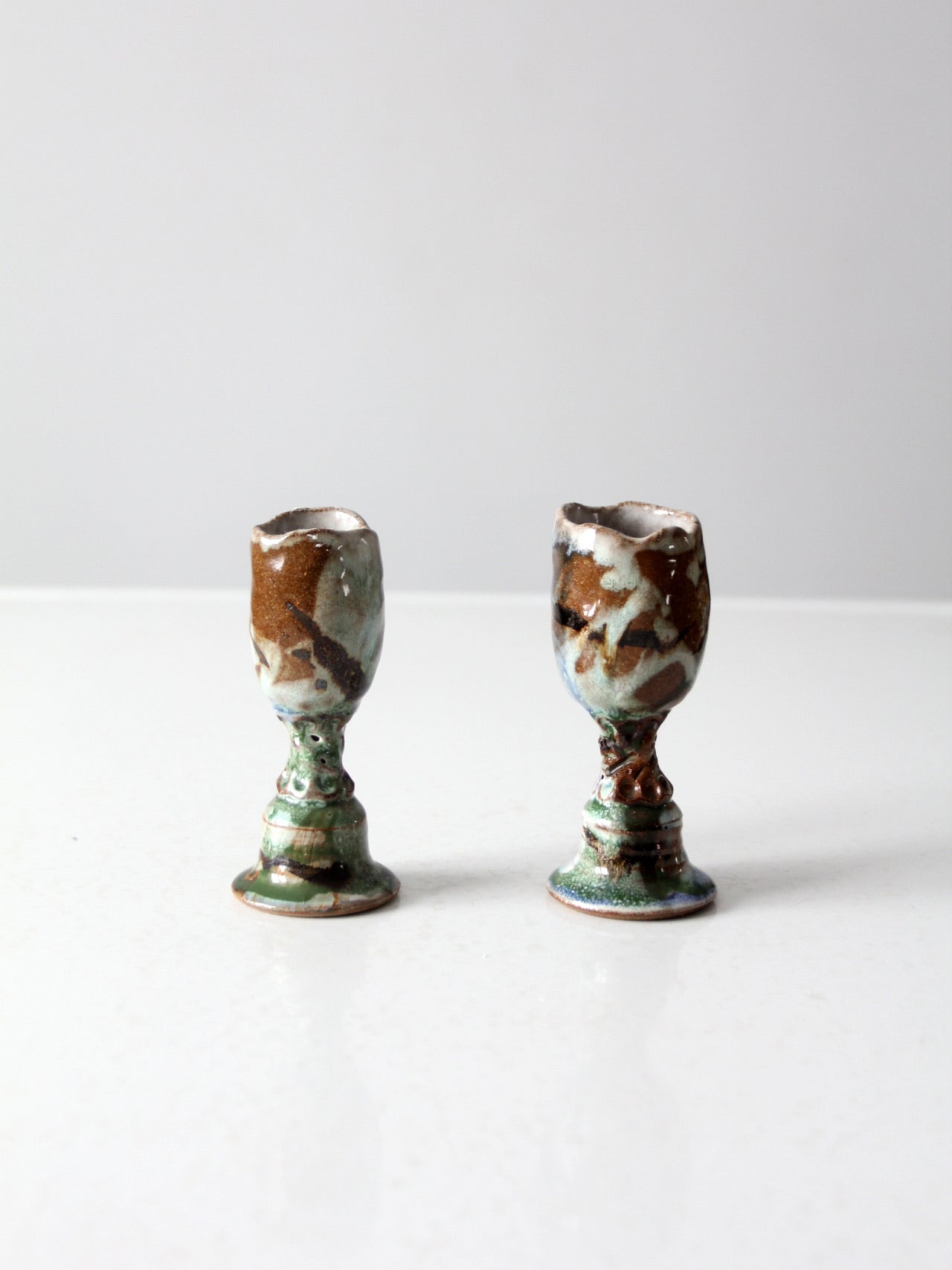 vintage studio pottery candle holders