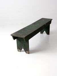 antique primitive green farmhouse bench