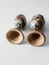 vintage studio pottery candle holders