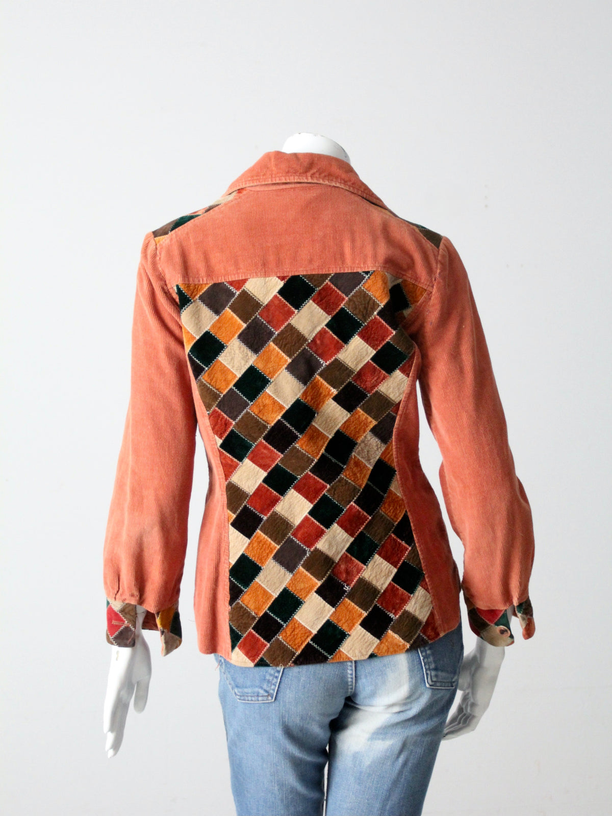 vintage 70s patchwork corduroy shirt