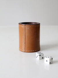 vintage leather dice cup set