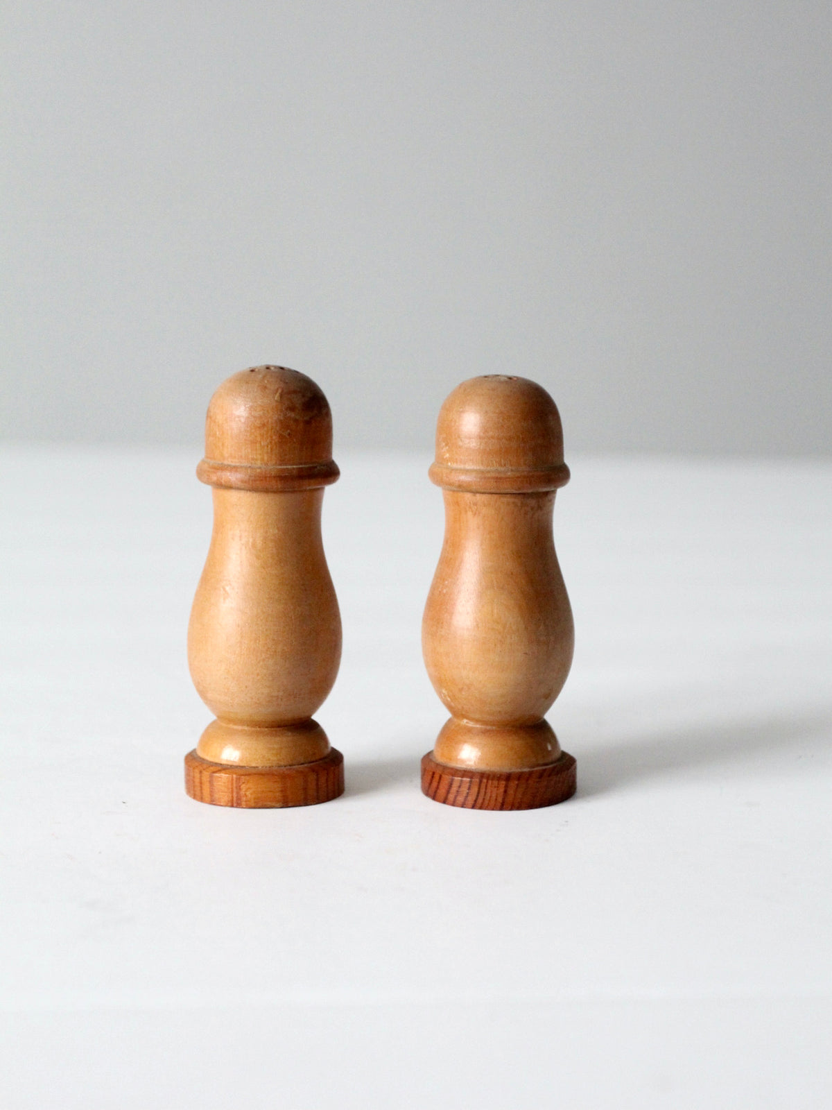 vintage wood salt and pepper shakers