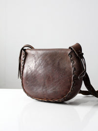 vintage 70s leather shoulder bag