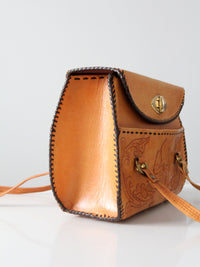 vintage tooled leather purse