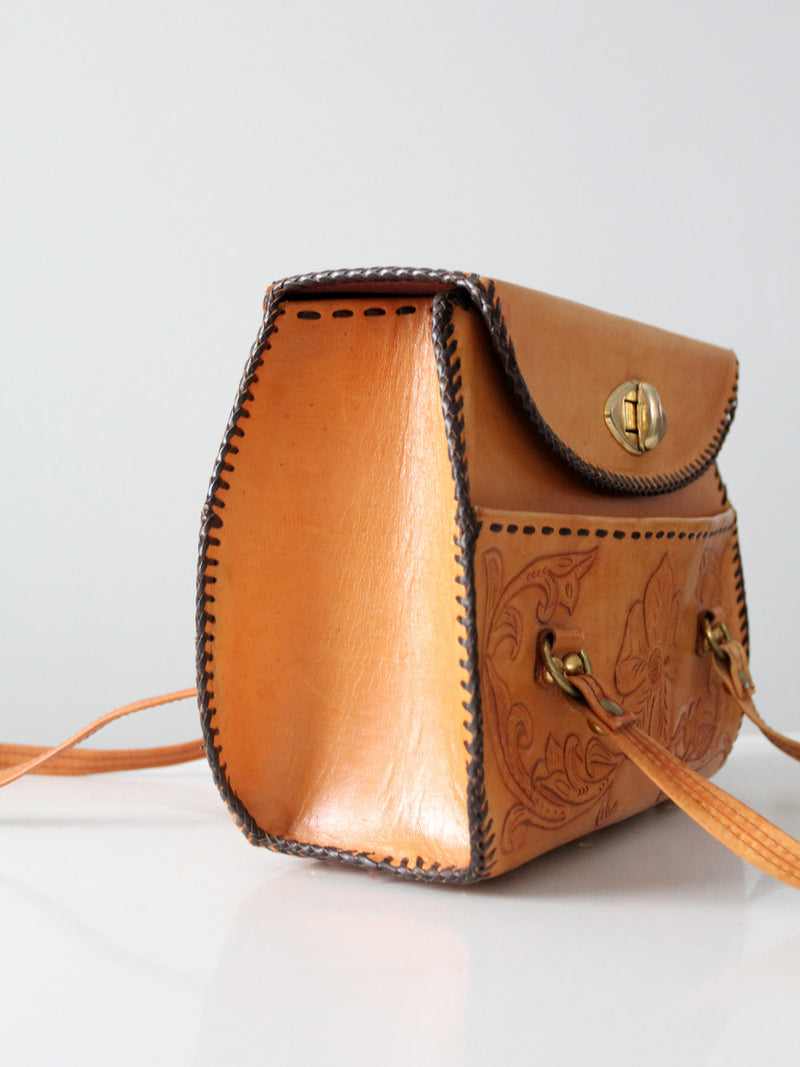 vintage tooled leather purse