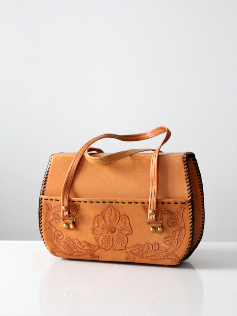 vintage tooled leather purse