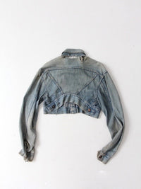 vintage distressed denim crop jacket