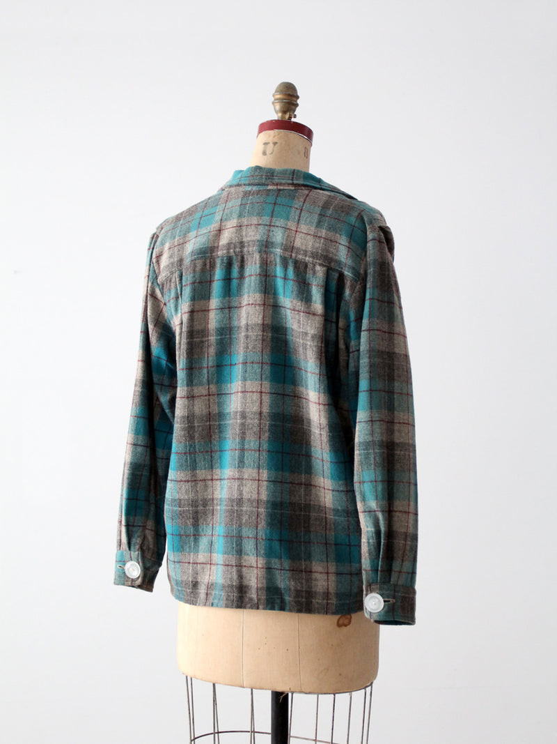 vintage 1940s plaid wool jacket