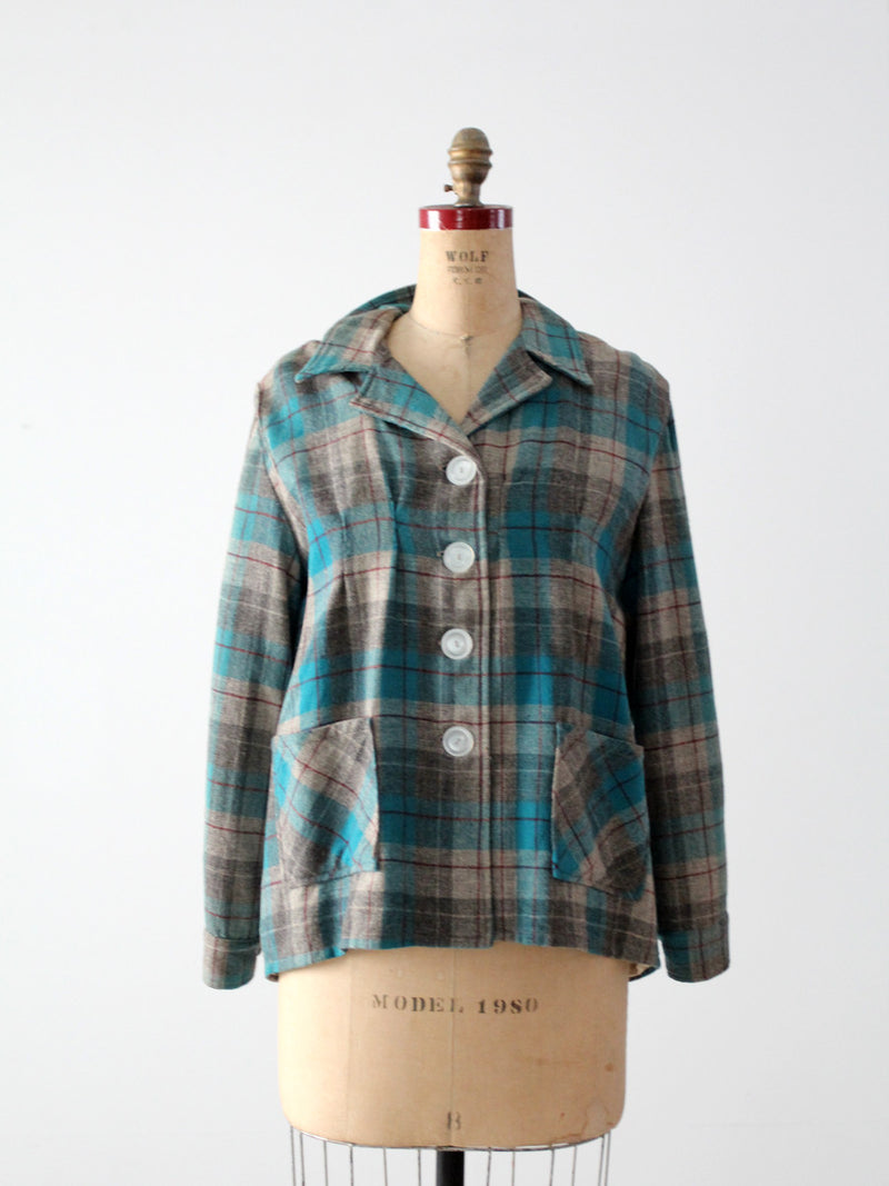 vintage 1940s plaid wool jacket