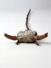 vintage western folk art painted skull