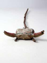 vintage western folk art painted skull