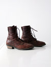 vintage lace up work boots, men's size 10
