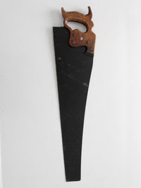 vintage folk art painting on Atkins hand saw