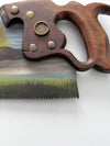 vintage folk art painting on Atkins hand saw