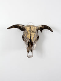 vintage bull skull with artwork