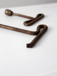 antique T wrench pair