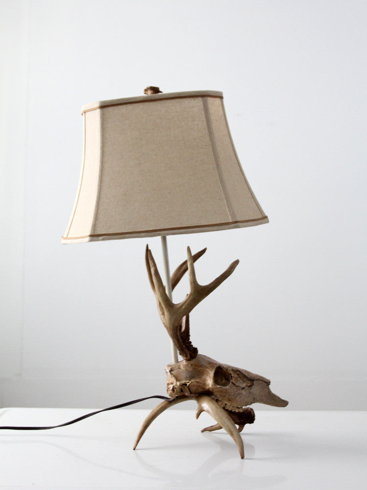 vintage deer skull table lamp