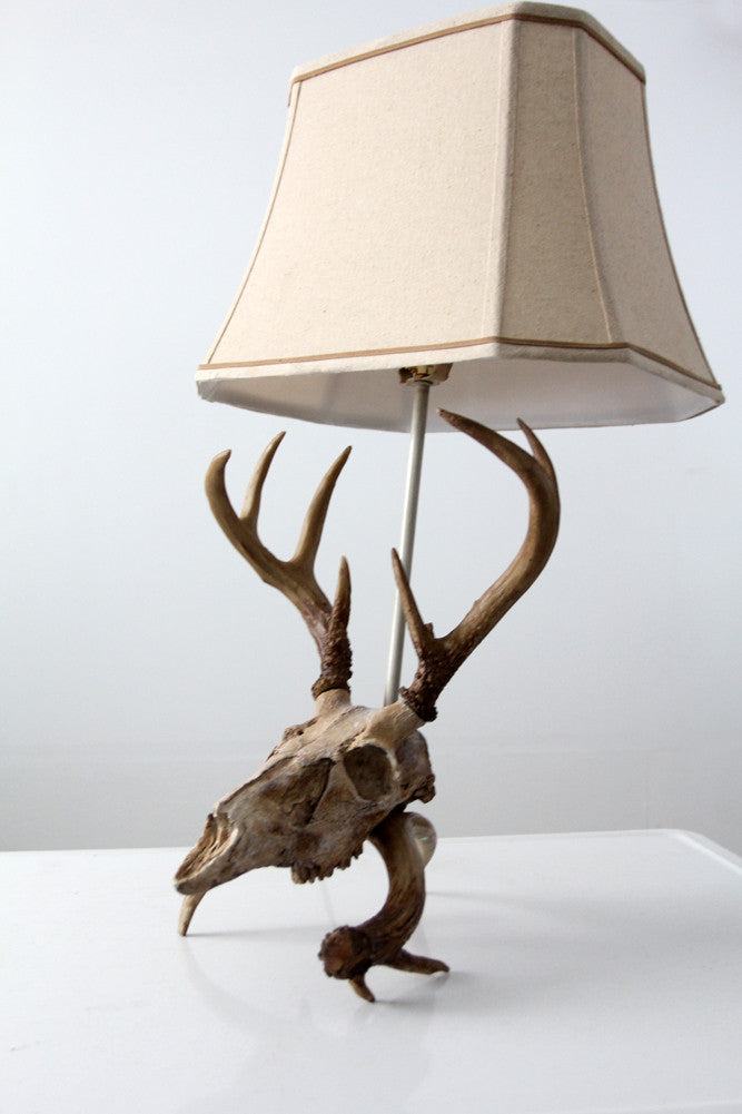 vintage deer skull table lamp