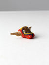 vintage Native American beaded miniature longhorn art