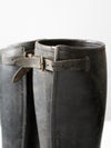 vintage black leather gaiters
