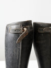 vintage black leather gaiter closure