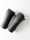 vintage black leather gaiters