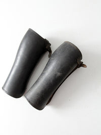 vintage black leather gaiters