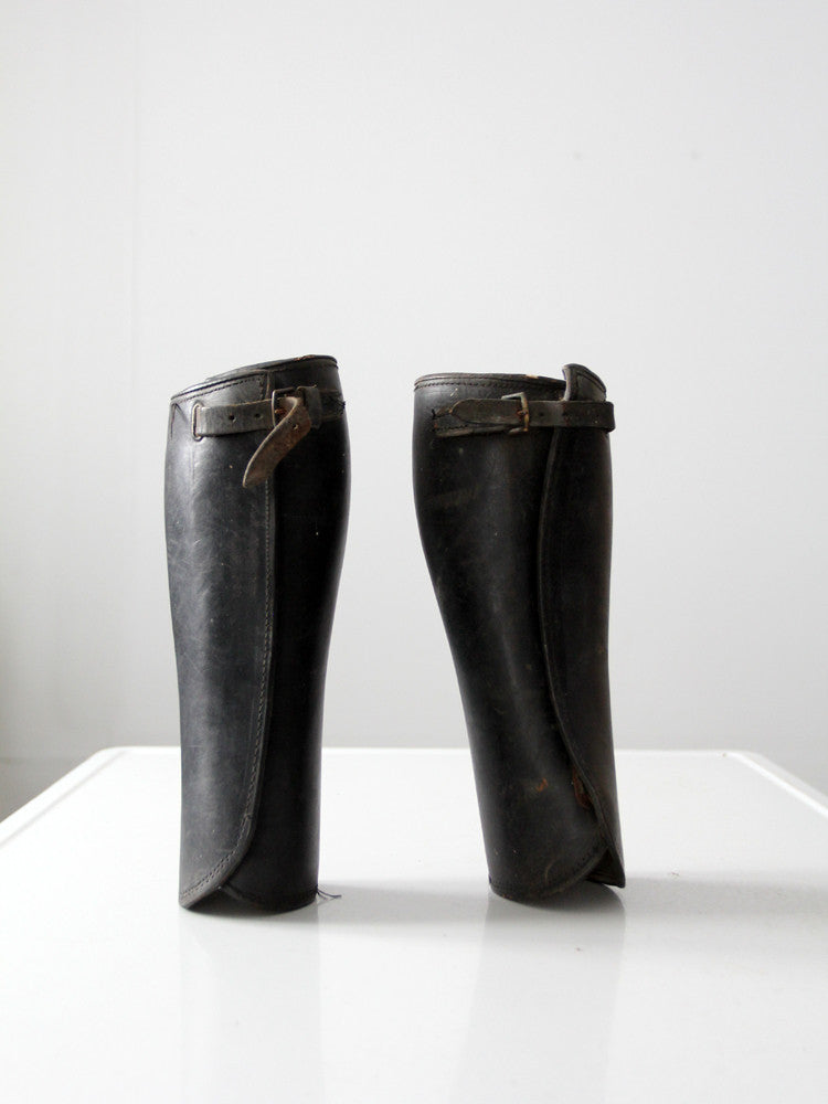 antique leather gaiters