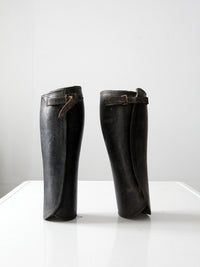 antique leather gaiters